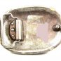 Vintage Silvertone Orange Black Yellow Crosses Peace Signs Belt Buckle 12317