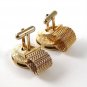 1970's Gold Tone & Orange Wrap Around Cufflinks 102716