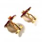 Vintage Gold Tone & Red w/ Pearl Cufflinks By SWANK 51016