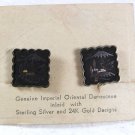 Genuine Imperial Damascene Inlaid Sterling 24K Gold Earrings Unbranded