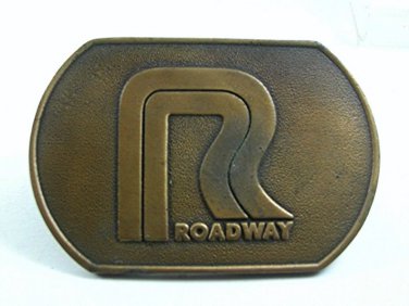 Vintage Brass ROADWAY Belt Buckle By Reminder Promotions 101917