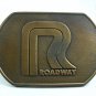 Vintage Brass ROADWAY Belt Buckle By Reminder Promotions 101917