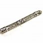 Edwardian Art Deco Sterliing Silver Amythests Filigree Brooch Unbranded 7415
