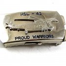 Vintage HSL-42 PROUD WARRIORS NAVY HELICOPTER Belt Buckle 11917