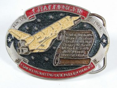 Jan. 28 1986 Challenger Belt Buckle Unbranded MADE in USA 81915