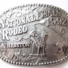 1992 National Finals Rodeo Cowboy Western Belt Buckle By HESSTON MIP