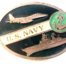 Vintage U.S. Navy Jet & Battleship & Anchor Belt Buckle