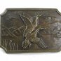 Vintage Two 2 Ducks In Flight Belt Buckle 41817
