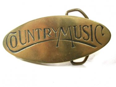 Solid Brass Country Music Belt Buckle Unbranded 112015