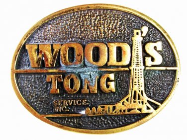 Solid Brass Woods Tong Oil DerickBelt Buckle By CAL COAST 3516