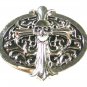 Gothic Silvertone Cross & Skull Belt Buckle Unbranded 81015