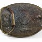 1980 Texas ARMADILLO Brass Belt Buckle By Great American Buckle Co 121217