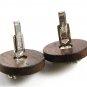 True Vintage Wood Metal Norseman Viking Cufflinks By SWANK 102414
