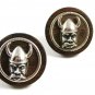 True Vintage Wood Metal Norseman Viking Cufflinks By SWANK 102414