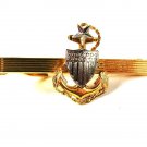 Vintage U.S.A. Navy Senior Chief Goldtone Anchor Tie Clasp Unbranded 42816