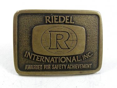 1970's REIDEL International Inc. Brass Belt Buckle By BTS Made In USA 21817