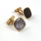 Vintage Goldtone & Abalone Cufflinks By SWANK 53017