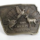 Vintage IOWA WILDLIFE FEDERATION 30th Anniversary Belt Buckle 9717