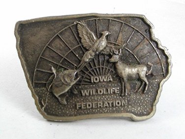 Vintage IOWA WILDLIFE FEDERATION 30th Anniversary Belt Buckle 9717