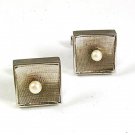 Vintage Silvertone & Real Pearl Cufflinks PATENT NO. 2974381 52917
