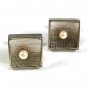 Vintage Silvertone & Real Pearl Cufflinks PATENT NO. 2974381 52917