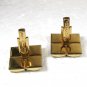 1970's Gold Tone & Black Cufflinks Unbranded 122315