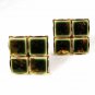 1970's Gold Tone & Black Cufflinks Unbranded 122315