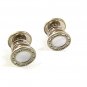 Deco Silver Tone Mother of Pearl KUM-A-PART Cufflinks By BEAR & WILDE 3117