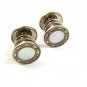 Deco Silver Tone Mother of Pearl KUM-A-PART Cufflinks By BEAR & WILDE 3117