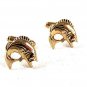 Vintage Gold Tone Big Mouth Bass Fish Cufflnks 91516