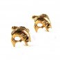 Vintage Gold Tone Big Mouth Bass Fish Cufflnks 91516