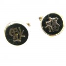 Oriental Writing Sterling Silver Black Cufflinks by Unreadable 12815