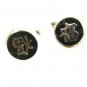 Oriental Writing Sterling Silver Black Cufflinks by Unreadable 12815