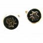 Oriental Writing Sterling Silver Black Cufflinks by Unreadable 12815