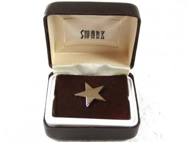 Vintage Silvertone 5 Pointed Star Tie Tac In Box By SWANK 31916