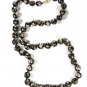 Chinese Dark Black Pink Flower Bead Knotted Necklace 26" Unbranded 81915