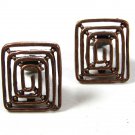 Pat No. 2733491 Mid Century Modern Copper Clip On Earrings Unbranded 73115