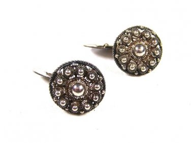 Signed 835 Silver Modernistic Orb  Cufflinks by ???? 101215