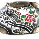 Koi Fish White Green Red Belt Buckle By ED HARDY 33116 With Tag
