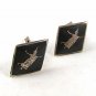Vintage Siam Sterling Silver Niello Dancer Cufflinks 9916