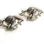 Vintage Silvertone Red Knights Helmet 2 Swords Cufflinks By SWANK 71417