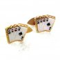 Goldtone Cards 4 Aces Cufflinks Marked ME1 8417