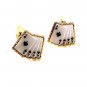 Goldtone Cards 4 Aces Cufflinks Marked ME1 8417