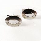 Sterling Silver Oval Monogrammable Cufflinks By CROSBY 41216