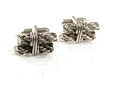 Vintage Silvertone 2 Logs Wrapped Together Cufflinks 71417