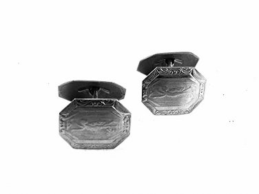 Victorian / Edwardian Silver Tone Lady Angel Fairy Cufflinks 12717