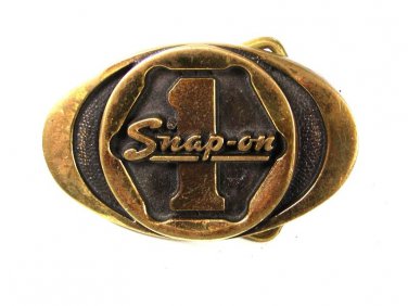 Snap On 1 Solid Brass Belt Buckle By BTS Made In USA 72616