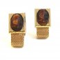 Vintage Hickok 1970's Gold Tone & Cameo Lady Wrap Around Cufflinks