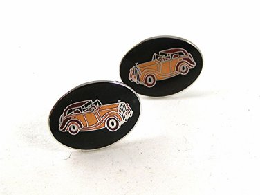 Vintage Enameled 1930's Rolls Royce Auto Cufflinks By AVON 93016