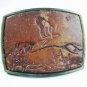 Vintage Leather American Eagle Flying Belt Buckle Made In U.S.A. 101615